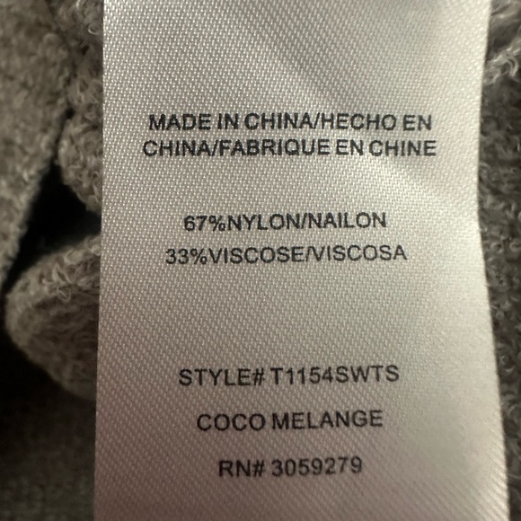 Thread And Supply Cozy Life Perch Top Size Medium Gray Loungewear Crop Oversized - Picture 5 of 6